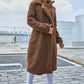 Sherpa Lapel Collar Duster Coat