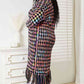 Double Take Full Size Multicolored Open Front Fringe Hem Cardigan