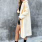 Sherpa Lapel Collar Duster Coat