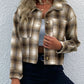 Plaid Button-Up Dropped Shoulder Shacket