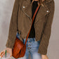 Scarlett Belted Zip-Up Corduroy Jacket