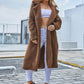 Sherpa Lapel Collar Duster Coat