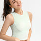 Ribbed Crisscross Round Neck Cropped Sports Tank