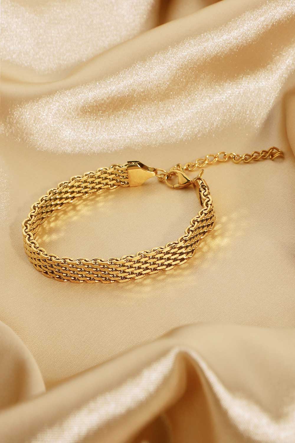 Allie 18K Gold-Plated Wide Chain Bracelet