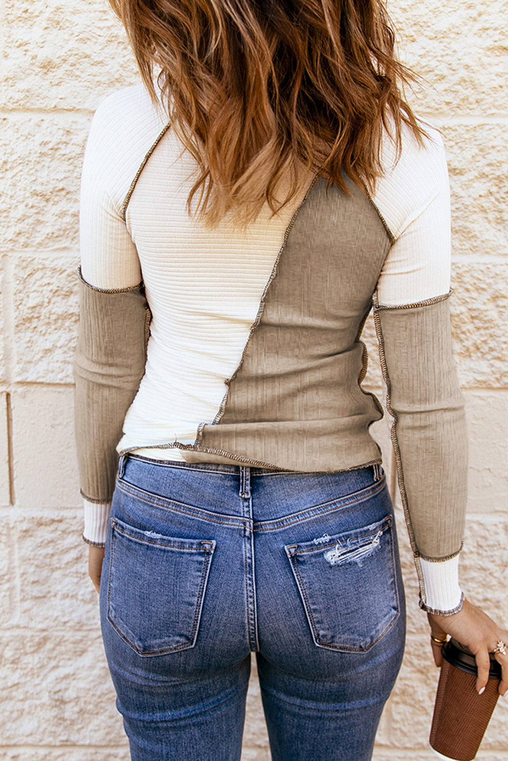 Lucy Color Block Ribbed Top