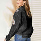 All In Football Patch Sequin Raw Hem Shacket