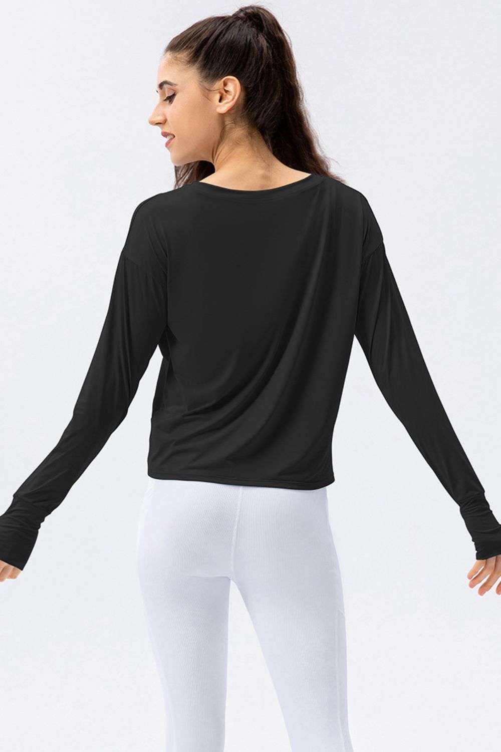 Breathable Round Neck Dropped Shoulder Top