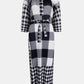 Plaid Accordion Pleated Tie Waist Collared Dress