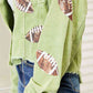 All In Football Patch Sequin Raw Hem Shacket