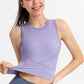 Ribbed Crisscross Round Neck Cropped Sports Tank