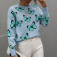 Butterfly Dropped Shoulder Crewneck Sweater