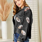 All In Football Patch Sequin Raw Hem Shacket